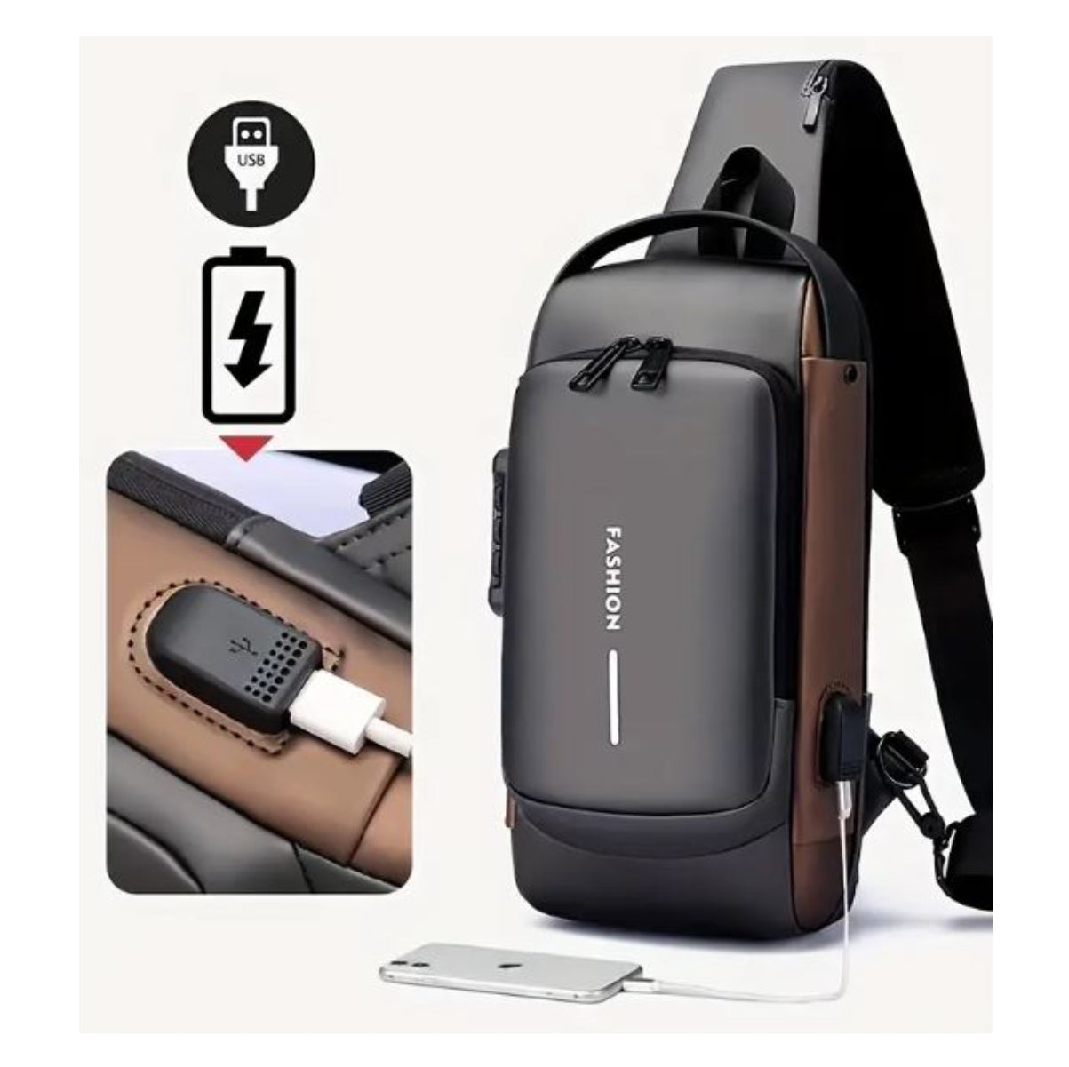 Bolso Antirrobo Puerto Usb Bolso Cruzad